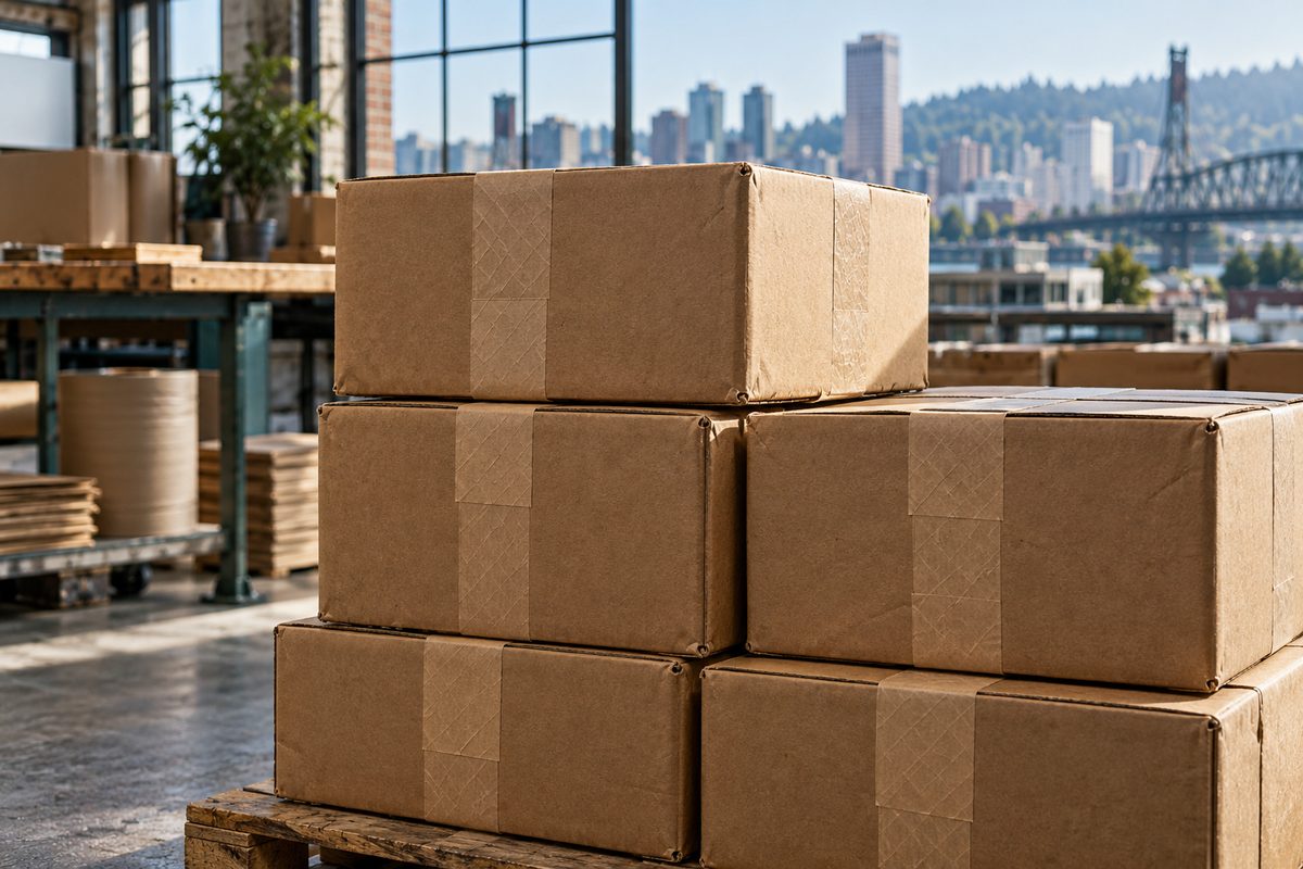 Sealed cosmetic wholesale shipping cartons ready for outbound transit