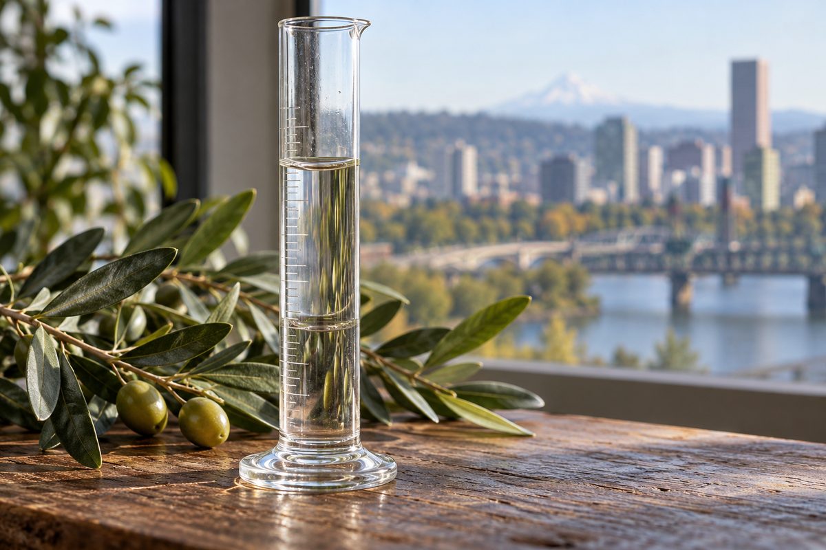 High-purity botanical squalane measured in laboratory cylinder